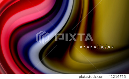 Abstract wave lines fluid rainbow style color stripes on black background Abstract wave lines fluid rainbow style color stripes on black background 41216733