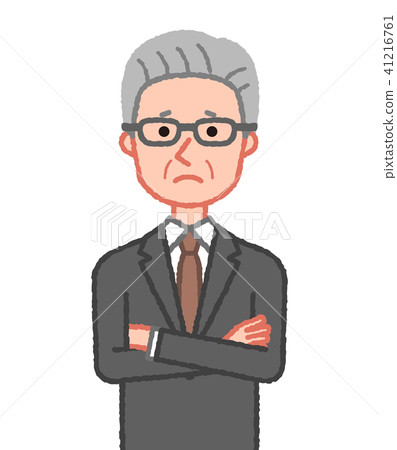Senior men playing arms with suits troublesome expression 41216761