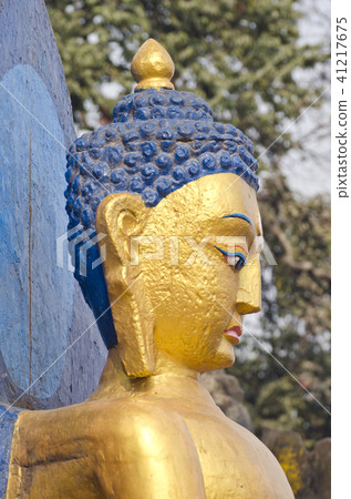 statue of Buddha at  SwayambhunathTemple,Kathmandu 41217675