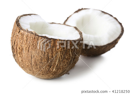cracked coconut isolated 41218250