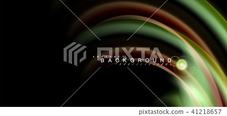 Color shiny light effects on black, liquid style multicolored wavy shape Color shiny light effects on black, liquid style multicolored wavy shape 41218657