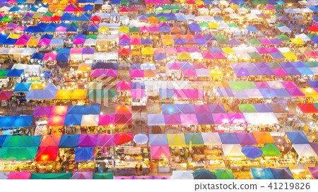Roof top multiple colour flea market  41219826