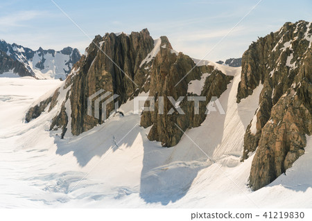 Rock mountain with snow covered at Fox Glacier Rock mountain with snow covered at Fox Glacier 41219830
