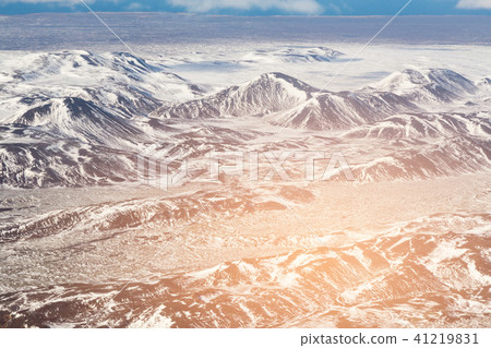Black volcano mountain view from the air 41219831