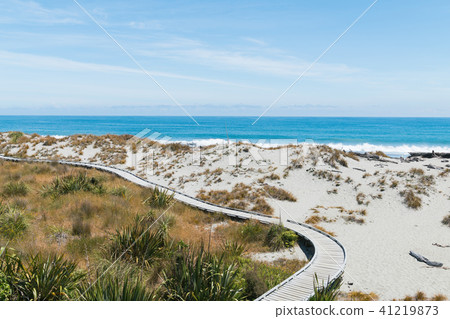 Walkway on sand beach Walkway on sand beach 41219873