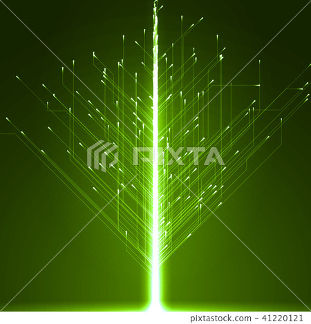 technology abstract with mowing particules with energy trails. 41220121