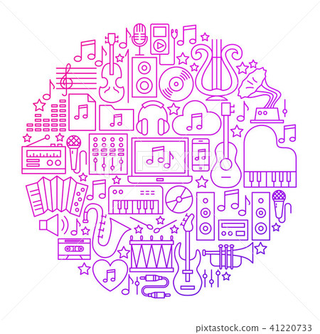 Music Line Icon Circle Design 41220733
