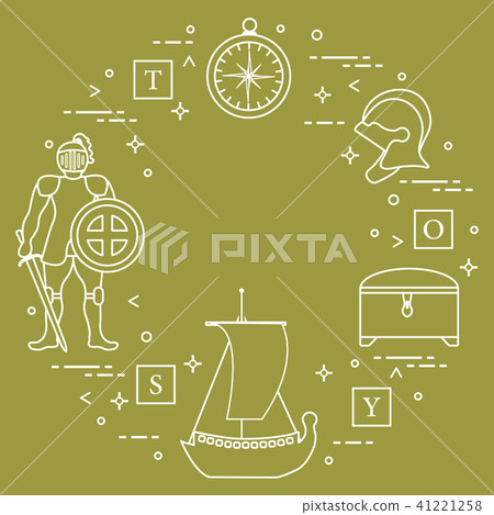 Knight, shield, sword, helmets, ship and other 41221258