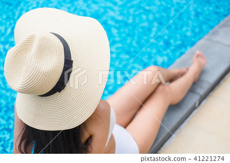 Summer fun in holiday, Happy beautiful woman lifestyle relaxing Summer fun in holiday, Happy beautiful woman lifestyle relaxing 41221274