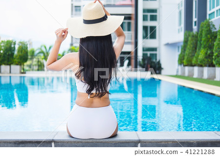 Summer fun in holiday, Happy beautiful woman lifestyle relaxing Summer fun in holiday, Happy beautiful woman lifestyle relaxing 41221288