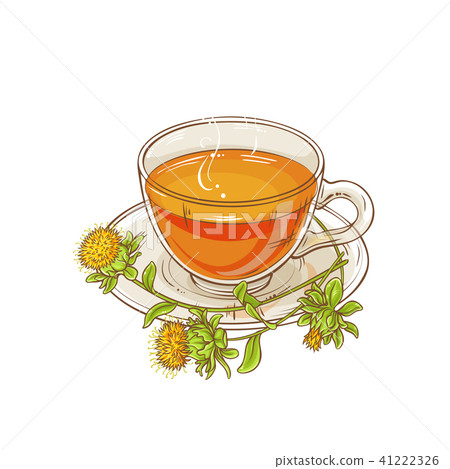 safflower tea illustration safflower tea illustration 41222326