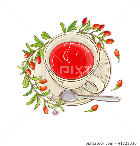 goji tea illustration goji tea illustration 41222336