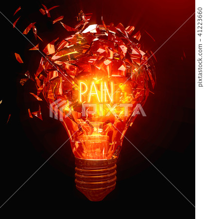 3d illustration of a bursting light bulb with the 3d illustration of a bursting light bulb with the 41223660