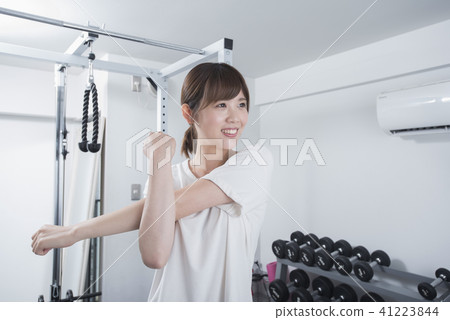 Women stretching preparation exercise smile 41223844