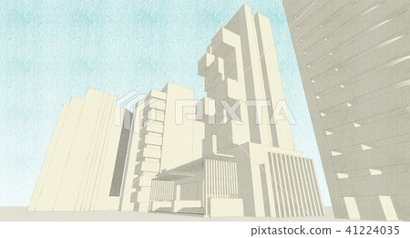 Abstract architectural drawing sketch,Illustration 41224035