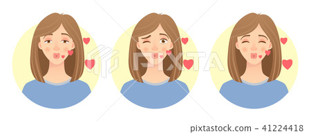 emotions of womans face set 41224418