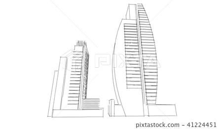 Abstract architectral drawing sketch,Illustration Abstract architectral drawing sketch,Illustration 41224451