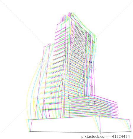 Abstract architectral drawing sketch,Illustration 41224454