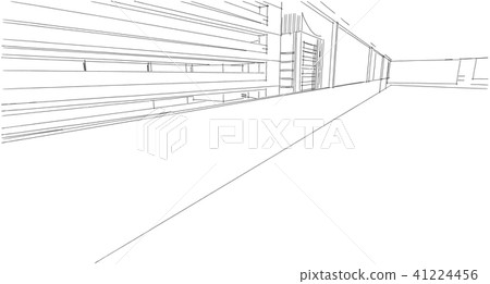 Abstract architectral drawing sketch,Illustration Abstract architectral drawing sketch,Illustration 41224456