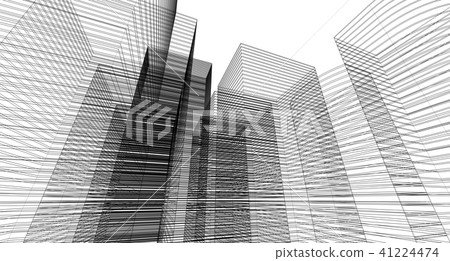 Abstract architectral drawing sketch,Illustration Abstract architectral drawing sketch,Illustration 41224474
