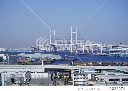 橫濱灣大橋和橫濱港的風景 橫濱灣大橋和橫濱港的風景 41224974