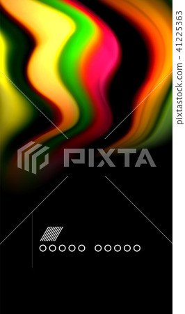 Abstract wave lines fluid rainbow style color stripes on black background. Artistic illustration for Abstract wave lines fluid rainbow style color stripes on black background. Artistic illustration for 41225363