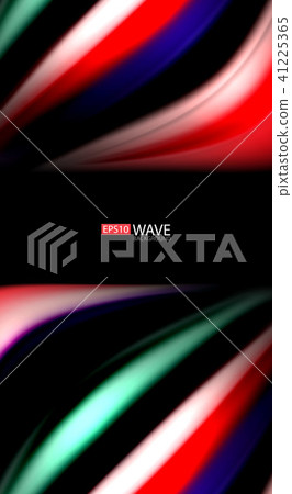 Abstract wave lines fluid rainbow style color stripes on black background. Artistic illustration for Abstract wave lines fluid rainbow style color stripes on black background. Artistic illustration for 41225365