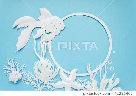 Underwater landscape. The ocean and the undersea world with different inhabitants, corals and Underwater landscape. The ocean and the undersea world with different inhabitants, corals and 41225465