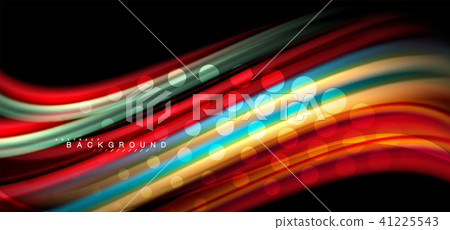 Multicolored wave lines on black background design 41225543
