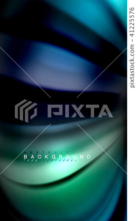 Abstract wave lines fluid rainbow style color stripes on black background 41225576