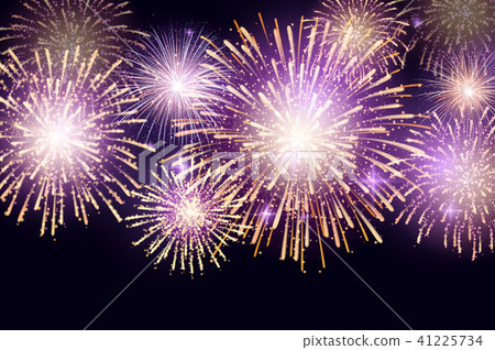 Vector Brightly Colorful Fireworks on night sky background Vector Brightly Colorful Fireworks on night sky background 41225734