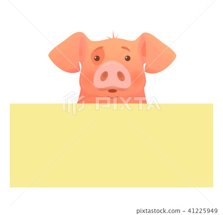 Pig holding banner Pig holding banner 41225949