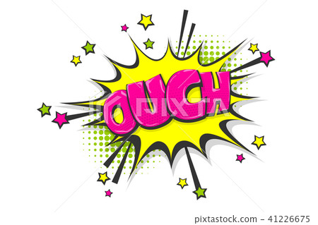 Omg ouch oops pop art comic text speech bubble 41226675