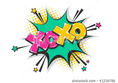 Xoxo pop art comic book text speech bubble 41226786