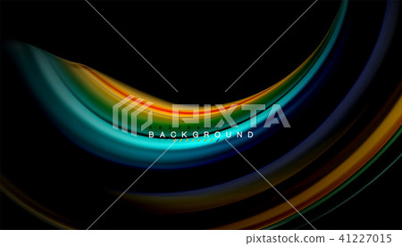 Fluid mixing colors, vector wave abstract background 41227015