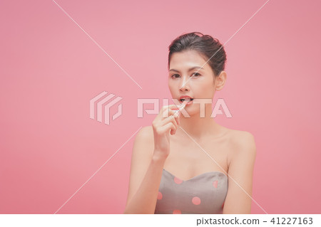 The concept of healthy beautiful woman. Beautiful girl Make up w 41227163