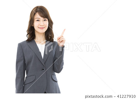 Business woman finger pointing 41227910