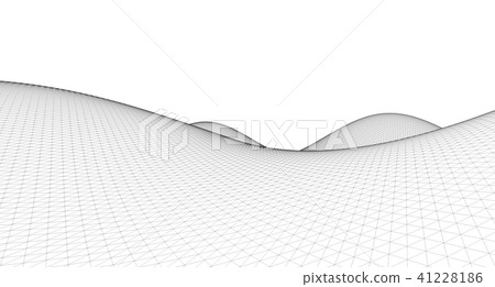 Abstract terrain wireframe landscape background. 41228186