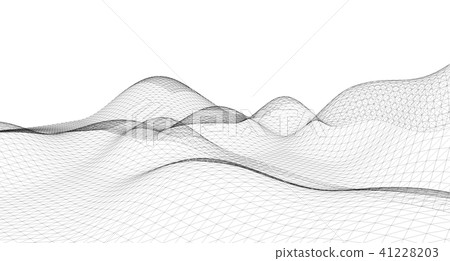 Abstract terrain wireframe landscape background. 41228203