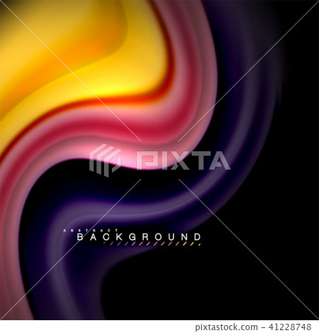 Fluid mixing colors vector wave abstract background design. Colorful mesh waves 41228748