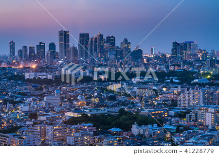 "Tokyo Metropolitan" Night view over Shinjuku secondary city center "Tokyo Metropolitan" Night view over Shinjuku secondary city center 41228779