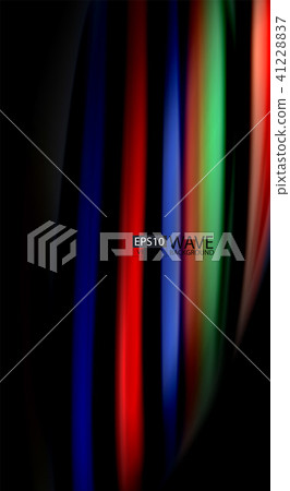 Fluid rainbow colors on black background, vector wave lines and swirls Fluid rainbow colors on black background, vector wave lines and swirls 41228837