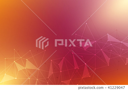 Abstract background with connected lines and dots. Geometric vector background for science and 41229047