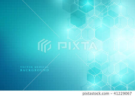 Hexagons design for medical, science and digital technology. Geometric abstract background with 41229067