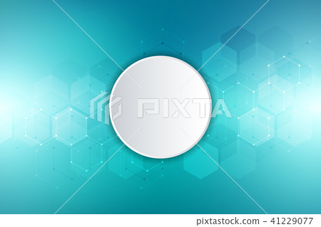 Medical background or science vector design. Molecular structure and chemical compounds. Geometric 41229077