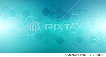 Hexagons design for medical, science and digital technology. Geometric abstract background with 41229078