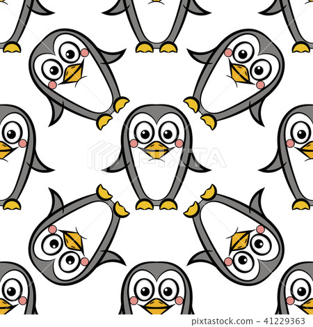 vector seamless pattern of penguin 41229363