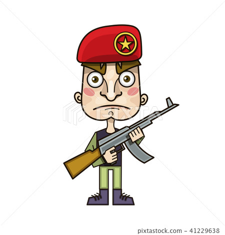 Soldier and rifle on his shoulder. Soldier and rifle on his shoulder. 41229638