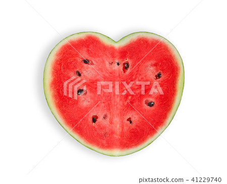 heart shaped watermelon isolated on white  41229740