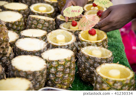 Fresh Tropical Pina Colada cocktail 41230334